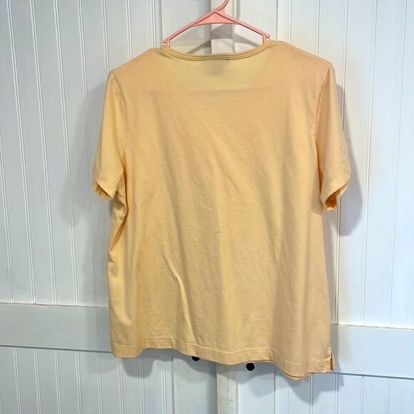 LAND’S END sunny yellow short sleeved T-shirt, size L - Picture 3 of 6